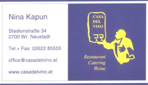 Casa del Vino Visitenkarte
