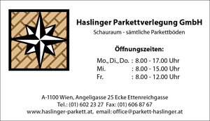 Visitenkarte Haslinger Parkettverlegung